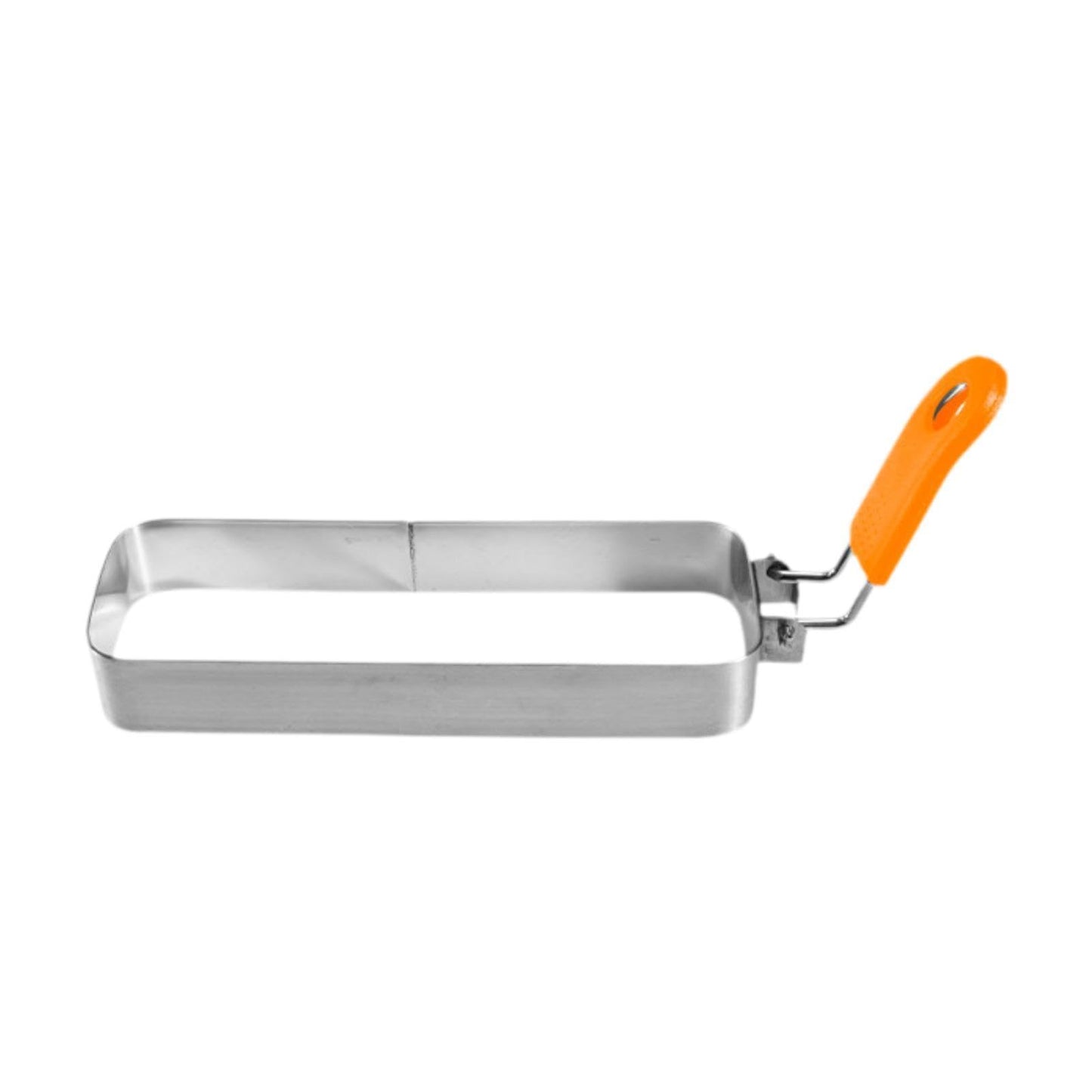 IEUDNS Egg Stainless Steel with Handle Muffin Omelette for Griddle Pan Crumpet s Rectangle Griddle Cooking Shape, Orange Handle
