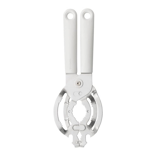 Brabantia Tasty+ Universal Can, Jar, Bottle Opener (Light Grey) Easy to use, Unscrews Small or Large Caps, Tops Lids