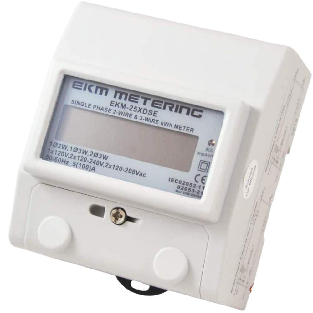 Electric kWh Meter and Indoor Enclosure Kit Bundle- 2/3-Wire, Single Phase, 120V up to 120/240V Pass-Through kWh Energy Meter with Professional, Custom-Designed Indoor Enclosure Cover Kit
