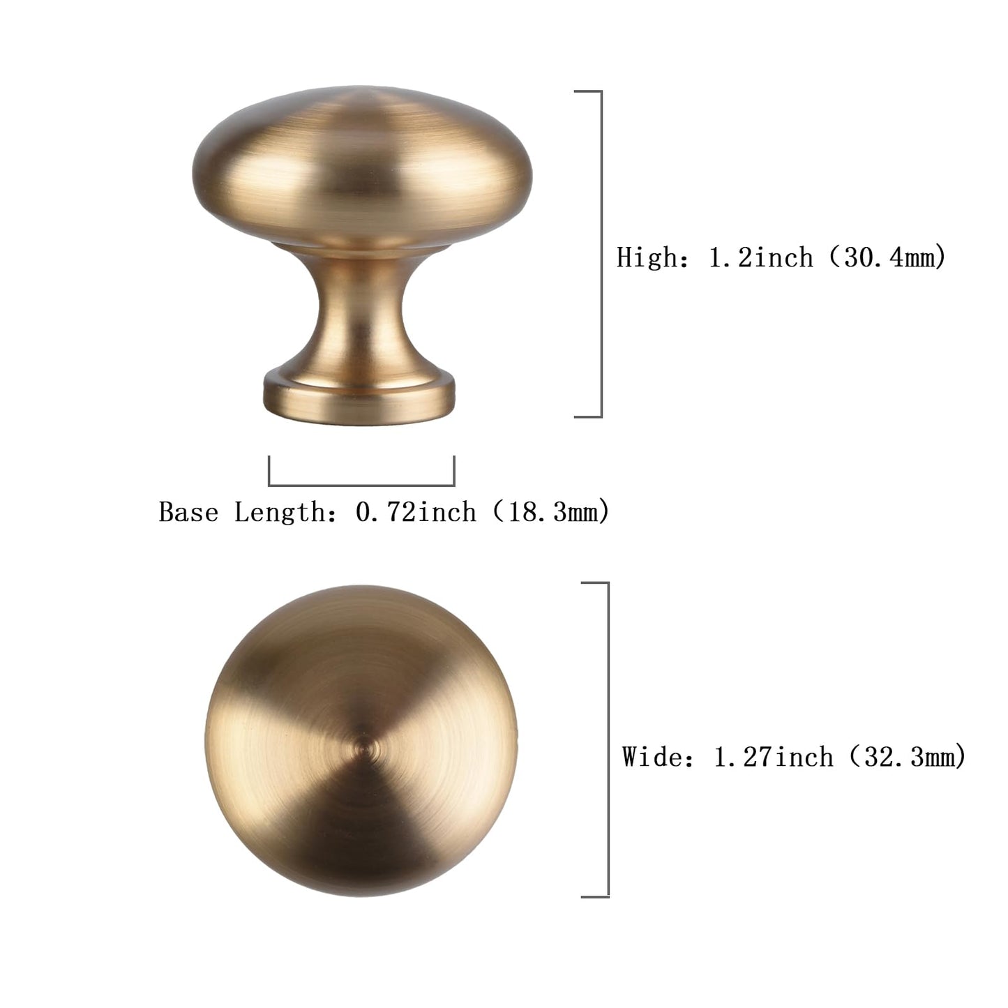 EAXINTA 10 Pack Champagne Bronze Cabinet Knobs, Modern Furniture Hardware Zinc Alloy Knob, Single Hole Hardware Handles Kitchen Cabinet Dresser Knob, Drawer Knobs Cabinet Pulls
