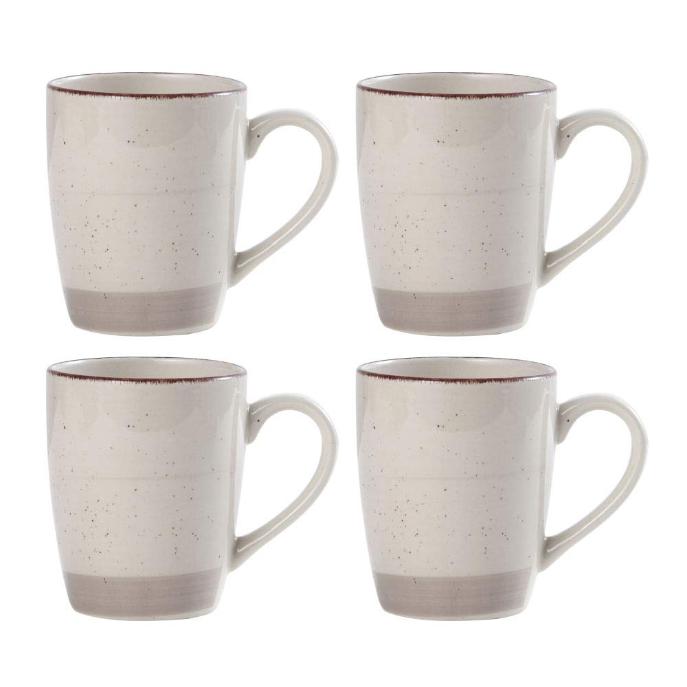 Pfaltzgraff Sadie 16-Piece Cream Dinnerware Set, Service for 4, Durable Stoneware Plates and Bowls with Classic Design, Microwave and Dishwasher Safe