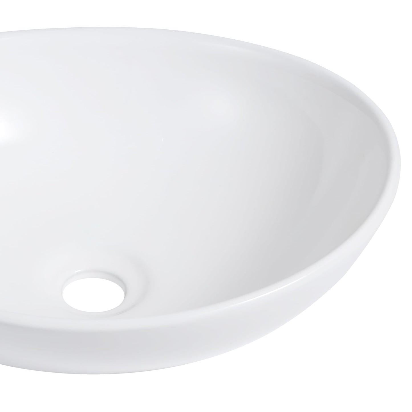 JONATHAN Y SNK1008A Modern Round Ceramic Vessel Sink, 15.5" White Bathroom Sink Above Counter, Contemporary Porcelain Vanity Sink Bowl, Art Deco Vanity Top Basin for Lavatory and Powder Room