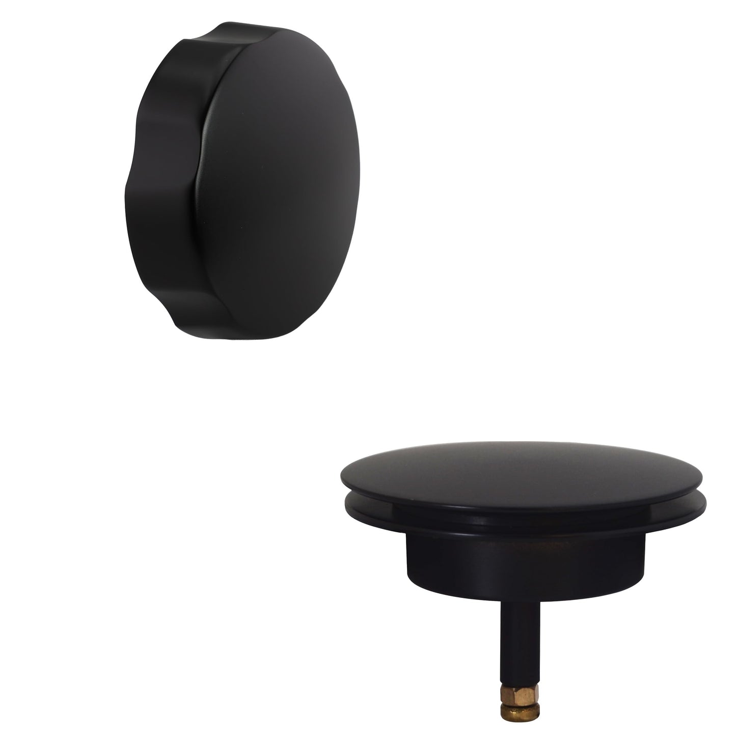 Westbrass D50P27TLE-62 27" Cable Drive Standard Bath Drain Trim Kit with Rotary Overflow Cover Knob, Pop-Up Stopper and Poly Tubular Pipes & Fittings, Matte Black (12-Pack)