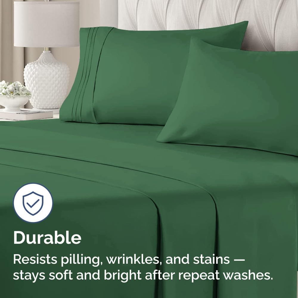 Skiennix Queen Pillow Cases Set of 4 - Ultra Soft Hotel Quality - Wrinkle Free & Fade Resistant - Emerald Green