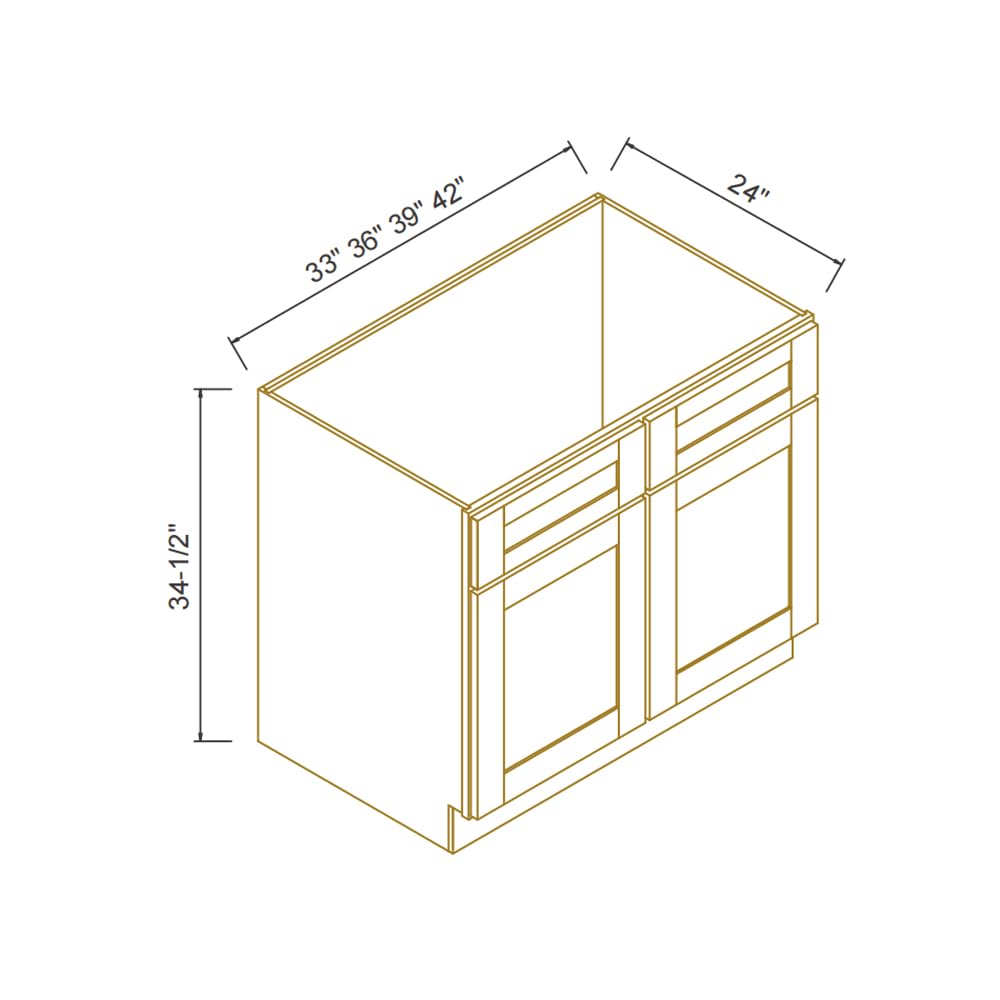 HCIOAN Solid Wood Frame Shaker Style RTA Sink Base Cabinet - 2 Doors, 1 False Drawer for Kitchen, Bathroom Vanity, Office Washroom (SK-Jade Green, 39" W x 24" D x 34.5" H)