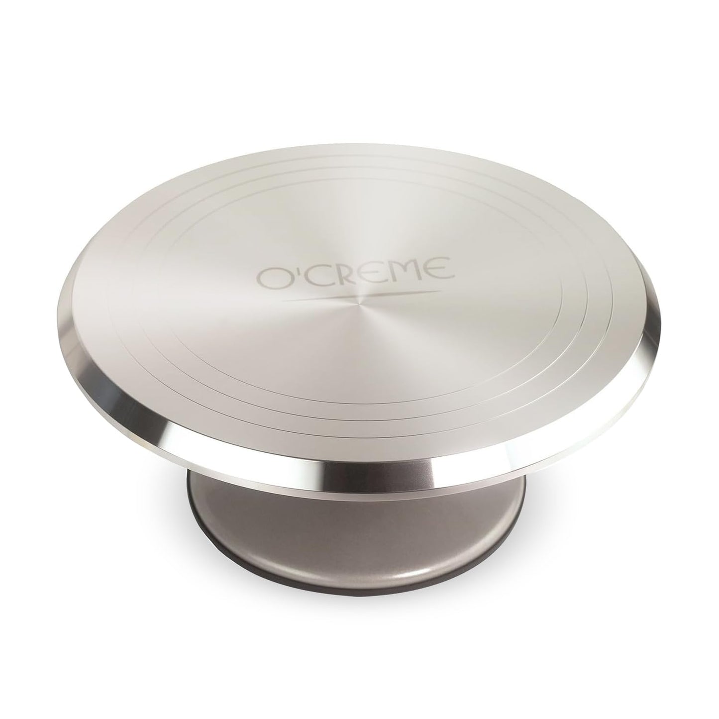 O’Creme Cake Turntable Stand, 12 inch – Heavy-Duty Aluminum Alloy Rotating Turn Table Display Lazy Susan for Decorating Cakes & Cupcakes with Non-Slip Base- Ideal for Weddings, Birthdays