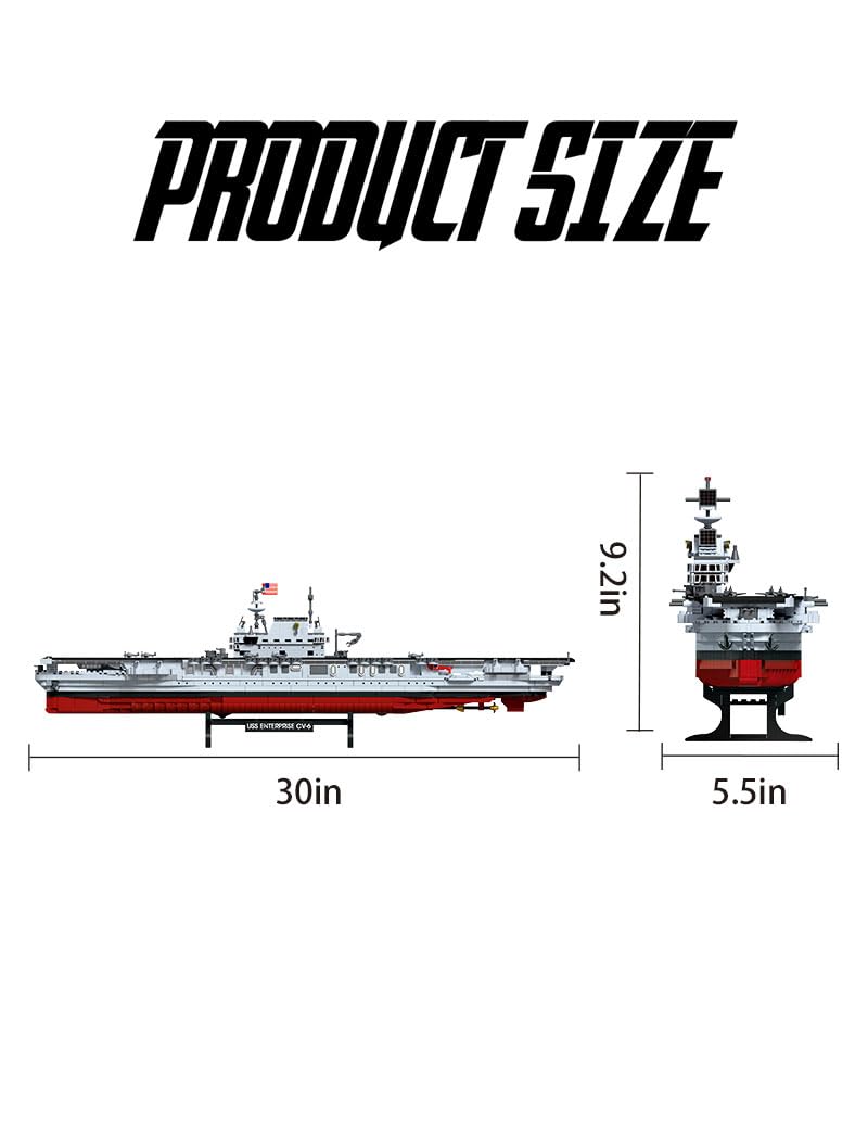 SEMKY Military Series USS Enterprise Aircraft Carriers MOC Building Blocks and Engineering Toy（1883 Pieces）