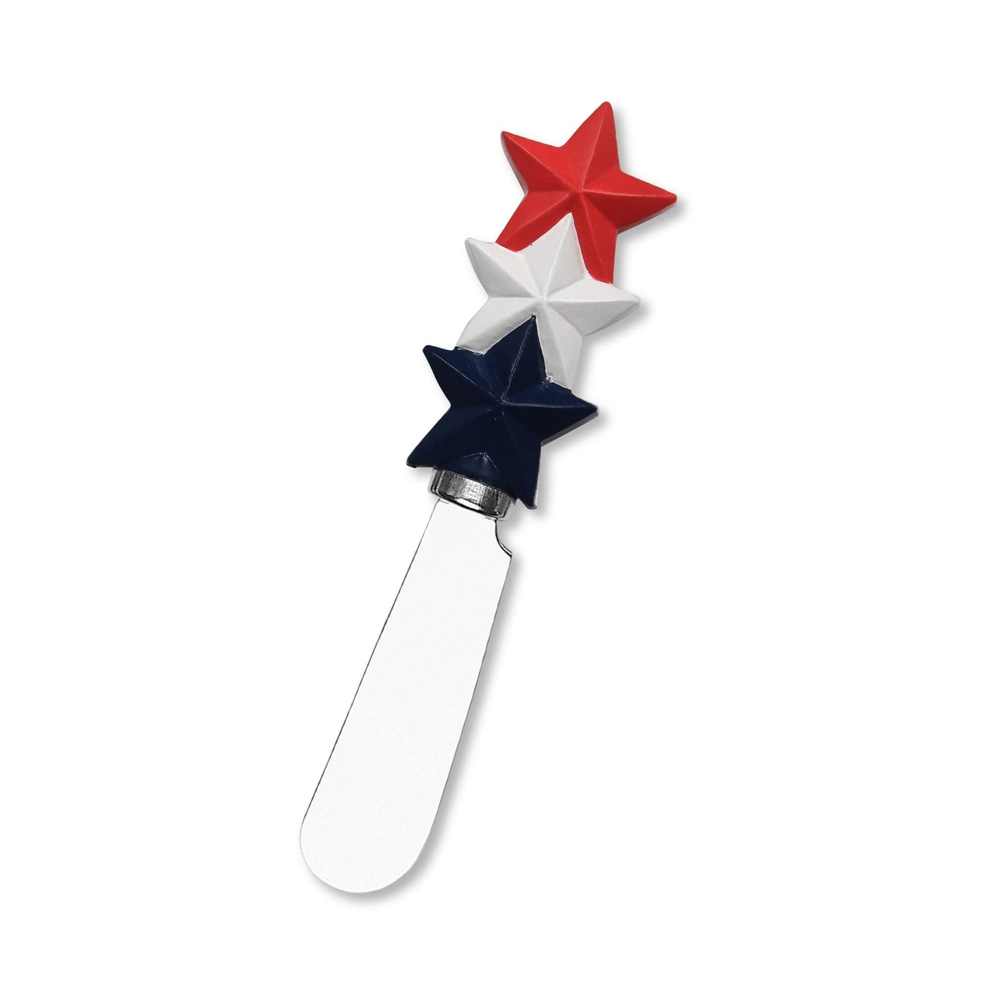Supreme Housewares Americana Patriotic Cheese Spreaders, Hand-Painted Resin Handles with Stainless Steel Blades for Spreading Cream Cheese, Butter, and Jam, Assorted Designs, Set of 4