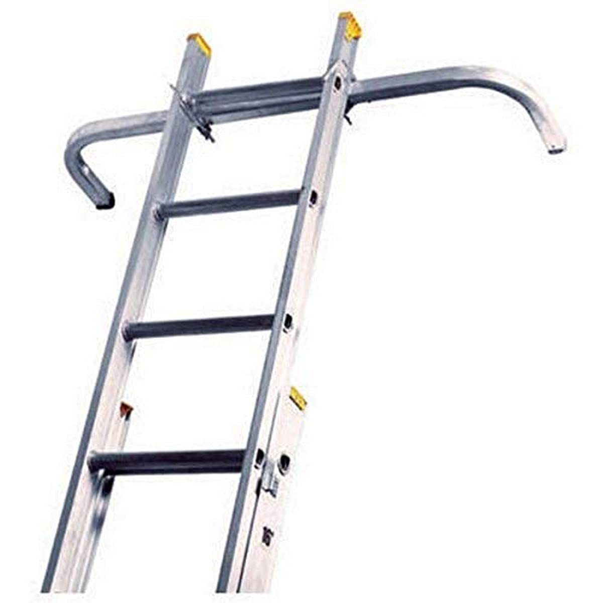 Louisville Ladder FE3216 Fiberglass Extension Ladder 300-Pound Capacity, 16-Foot, Type IA, Orange & LP-2200-00 Stabilizer, Silver