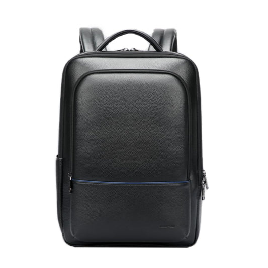 BOPai Genuine Leather Backpack for Men Multi-Function 15.6 inch Laptop Premium Executive Business Travel Friendly Smart Rucksack Anti Theft Large Capacity Office Classic Black