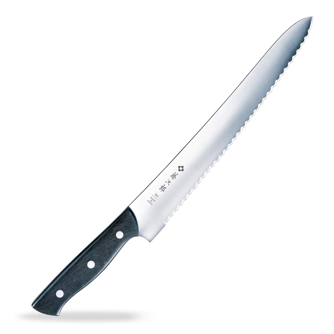 TOJIRO JAPAN Hand Made Chef Bread Knife Slicer Cutter, 10.6" Blade - Reinforced Laminated Material