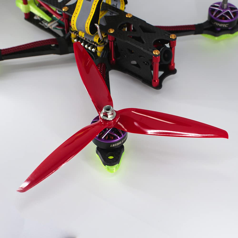 8pcs 3-Blade Props high-Speed Propellers, 7inch 180mm CW CCW for Racing Frame FPV Drone 2206-1500kv Motors,GEMFAN 7040（Yellow and Red）