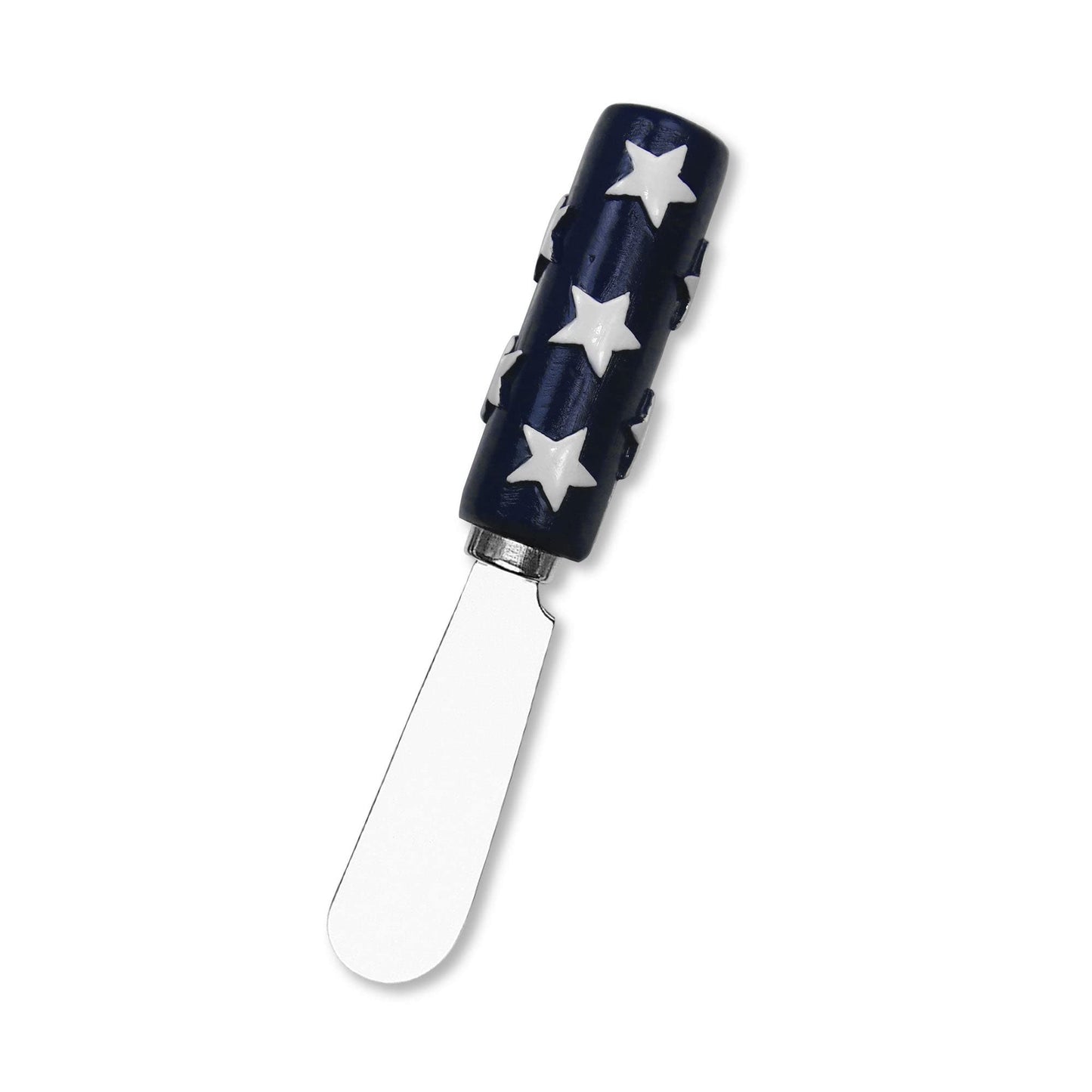 Supreme Housewares Americana Patriotic Cheese Spreaders, Hand-Painted Resin Handles with Stainless Steel Blades for Spreading Cream Cheese, Butter, and Jam, Assorted Designs, Set of 4