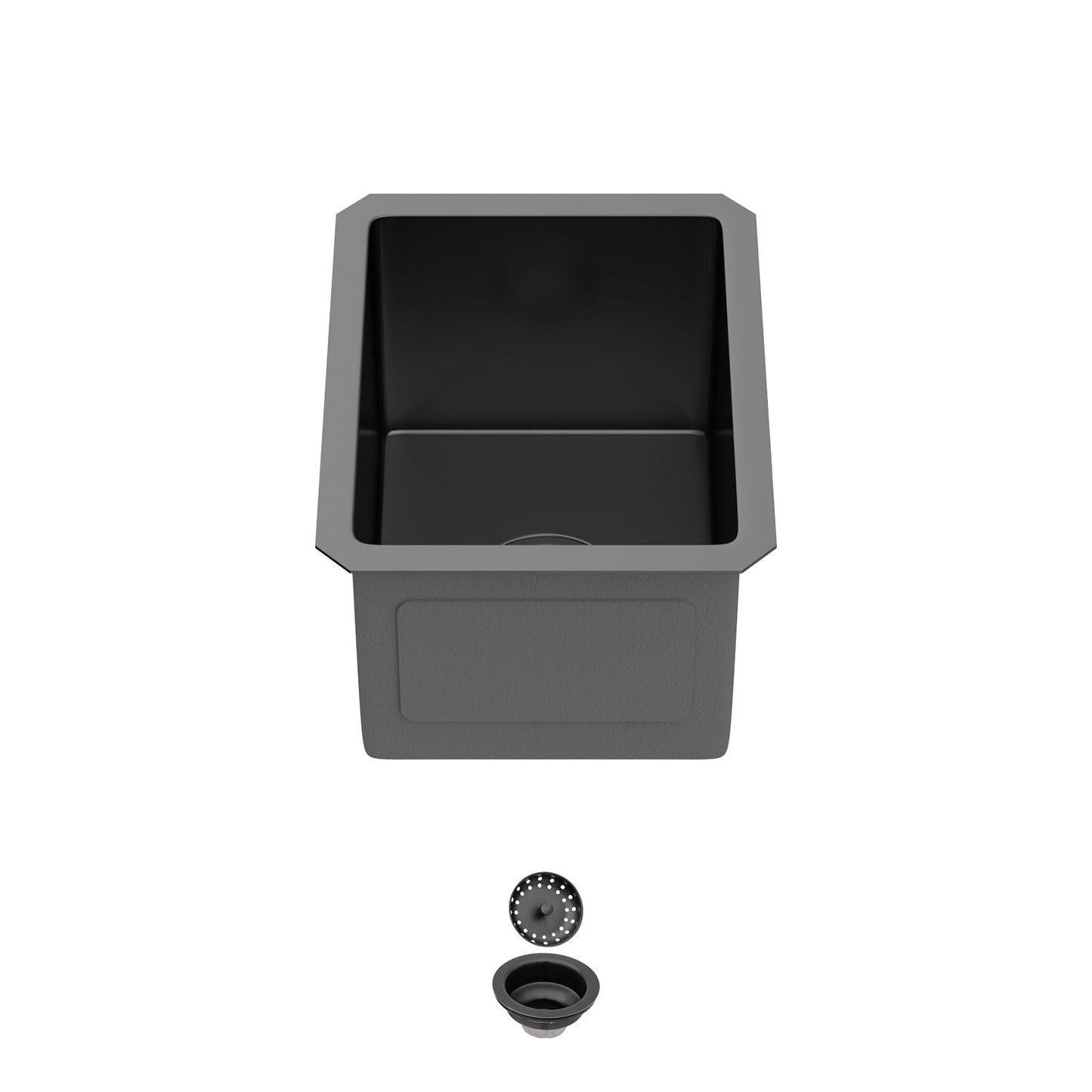 Zeayoun 12 Inch Gunmetal Black Undermount Bar Sink 12 x 15 Kitchen Sink 304 Stainless Steel Single Bowl Under Counter Sink with Nano Coating, 12x15x9