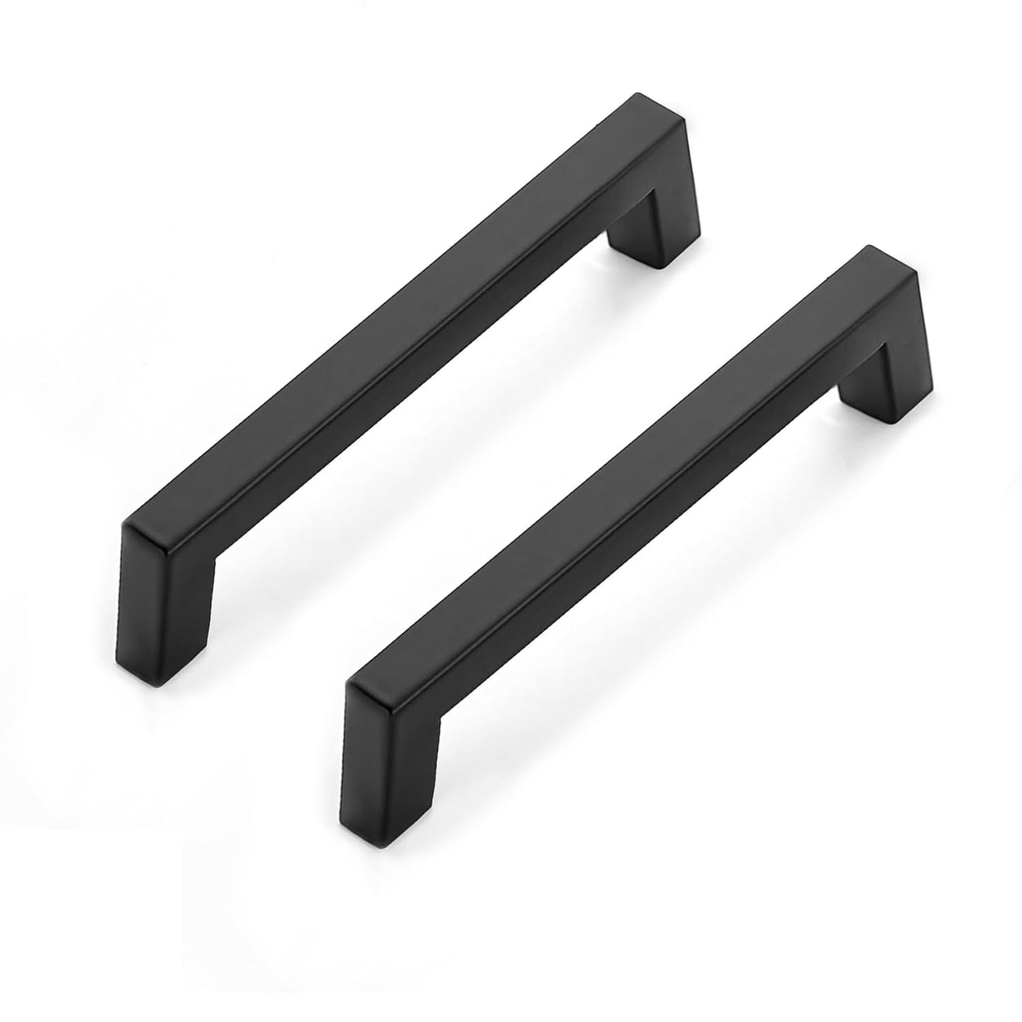 Estmoon 30 Pack Cabinet Handles, Matte Black 5 Inch Cabinet Pulls Square Drawer Pulls Stainless Steel Kitchen Handles Hardware for Cabinets Cupboard and Dresser Drawers, 128 mm Hole Centers