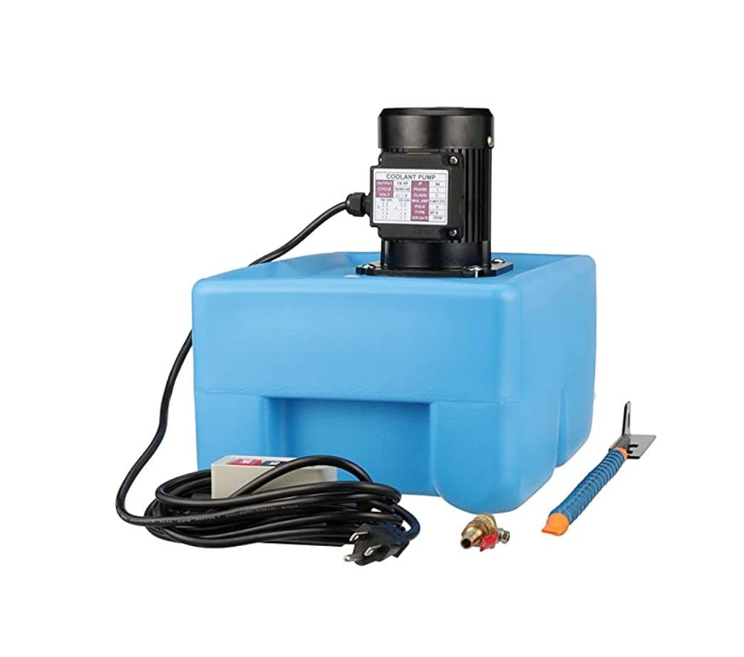 VERTEX 3012-8110 3-Gallon Coolant Pump Kit – 110V 1/8 HP Portable Machine Tool Cooling System for Milling, Drilling, Lathe – Compact 3-Gallon Tank, Above-Ground Design, Easy Coolant Circulation Device