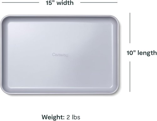 Caraway Non-Stick Ceramic Baking Sheet - Non-Toxic & PTFE Free - Ideal for Baking & Roasting - Medium (15" x 10") - Slate
