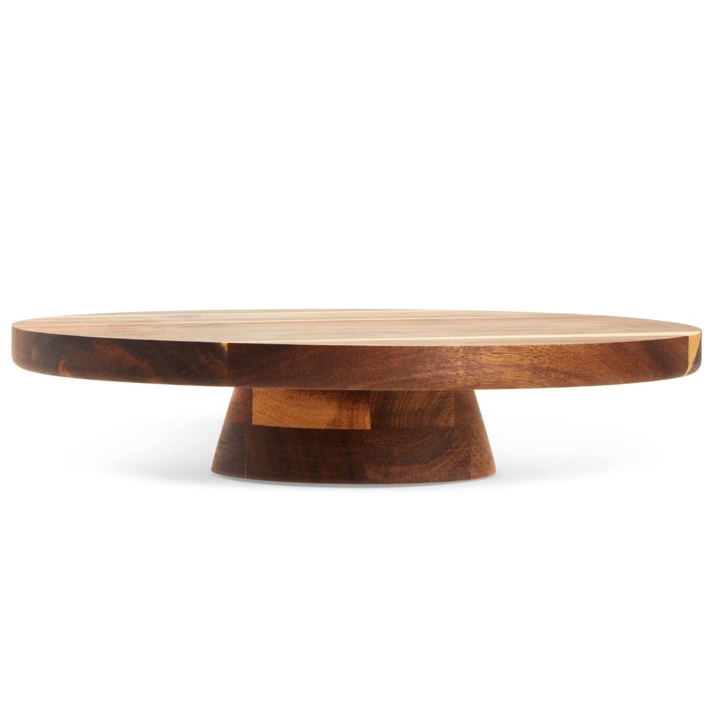 Juvale Acacia Wood Cake Stand - Wedding Cake Stand & Serving Platter - Rustic Round Wood Dessert Display - Easy-Clean Low-Profile Wooden Serving Base - 12.75 in Dia, 2.75 in H