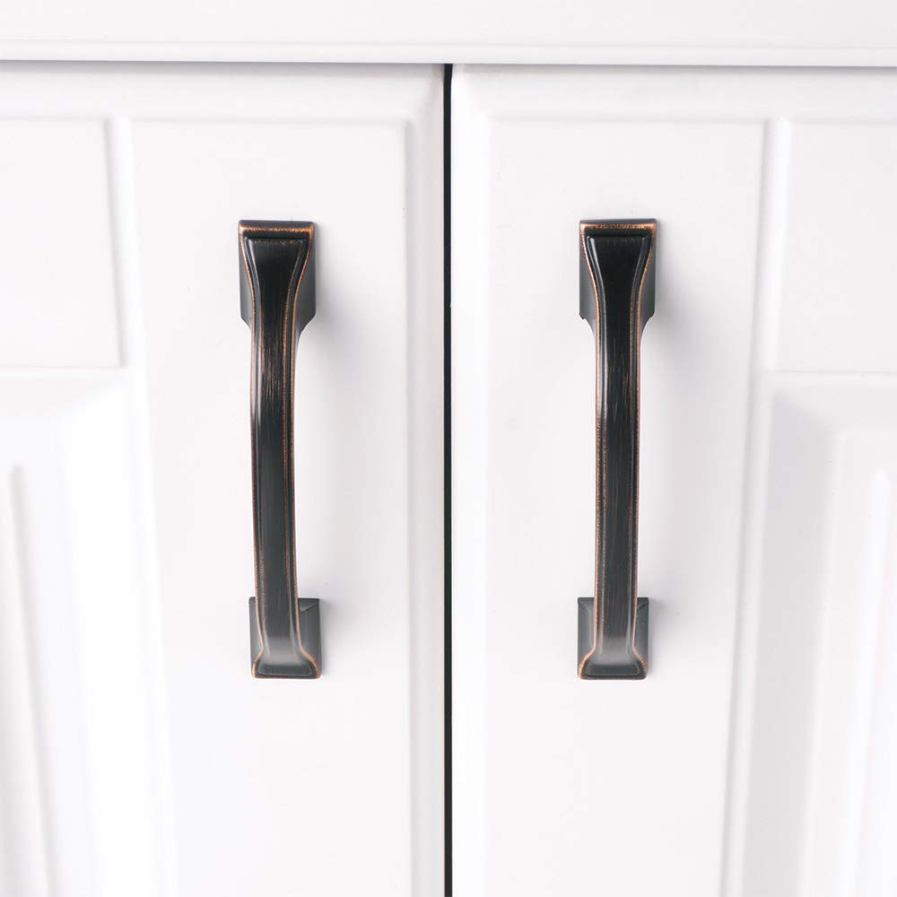 KOOFIZO 10 Pack 3 Inch Oil Rubbed Bronze Kitchen Cabinet Pulls Rubbed Bronze Cabinet Handles Bronze Cabinet Hardware for Kitchen Cabinets 1958 Drawer Dresser Cupboard Bedroom
