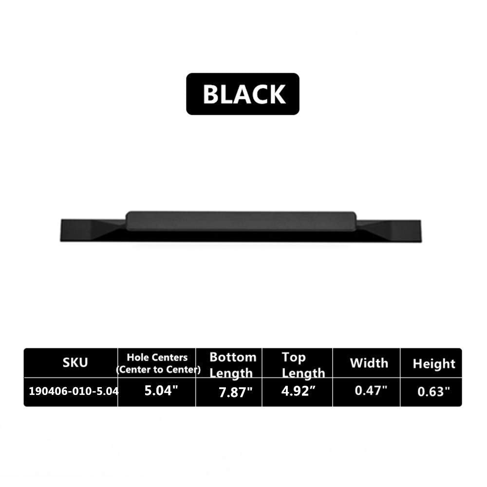 Shozafia Kitchen Cabinet Pulls - Black Cabinet Handles - 5 Pack Long Cabinet Hardware for Drawers Dresser Furniture Pulls (5.04 inches Hole Center - 7.87 inches Length)