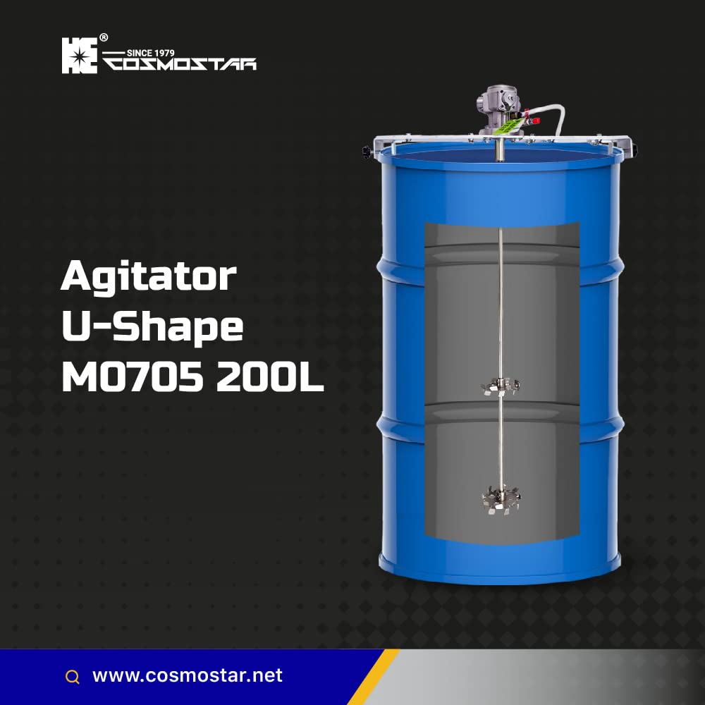 COSMOSTAR 1/8HP 55 Gallon Pneumatic Agitator Adjustable Drum Bucket Paint Mixer| Pneumatic Bracket Mixer, Paint Stirring Machine Bracket Air Agitator Paint Mix Tool, Tank Barrel Air Mixer