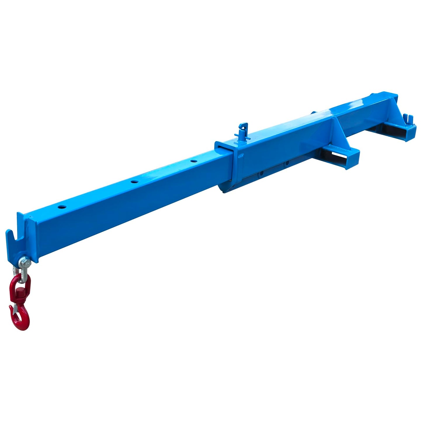 INTSUPERMAI Forklift Mobile Crane 2200lbs/1 Ton Capacity Adjustable Forklift Jib Boom Crane Max 8.2ft/2.5m Telescopic Arm with Truss Hoist Jib Boom and Hook for Warehouses Factories Workshops