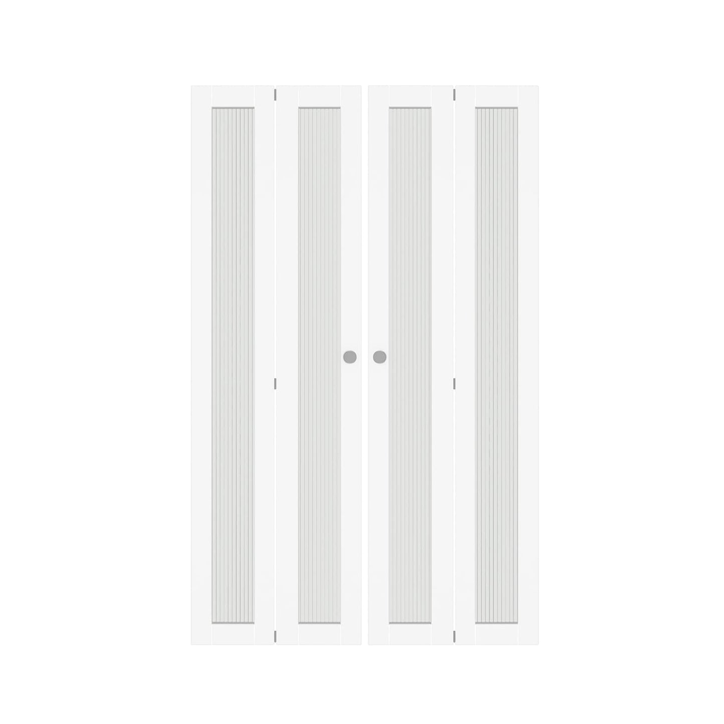 BARNER HOME Closet Door, Full Lite Reeded Glass Panel Bifold Doors, Easy Assembly, Folding Doors with Hardware Kits for 48"x 80" Opening