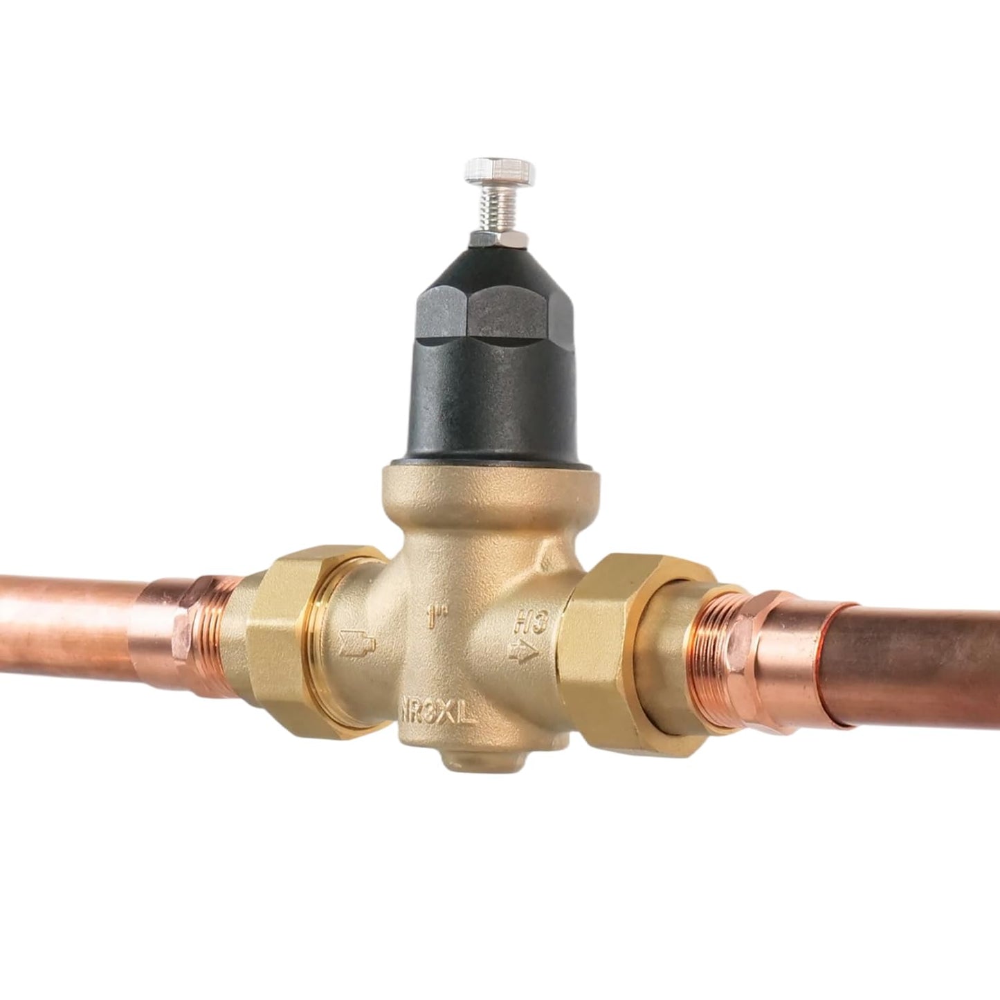 Upgraded 1" Brass Pressure Reducing Valve，Water Pressure Regulator for home with Double Union FNPT Connection - Stainless Steel Strainer Screen (1 inch)