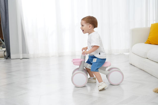 KidRoller Kid's Balance Bikes for 1 Year Old Boys and Girls, 12-24 Months Toddler Ride-on with Adjustable Seat and a Front Basket, First Birthday Gifts (White)