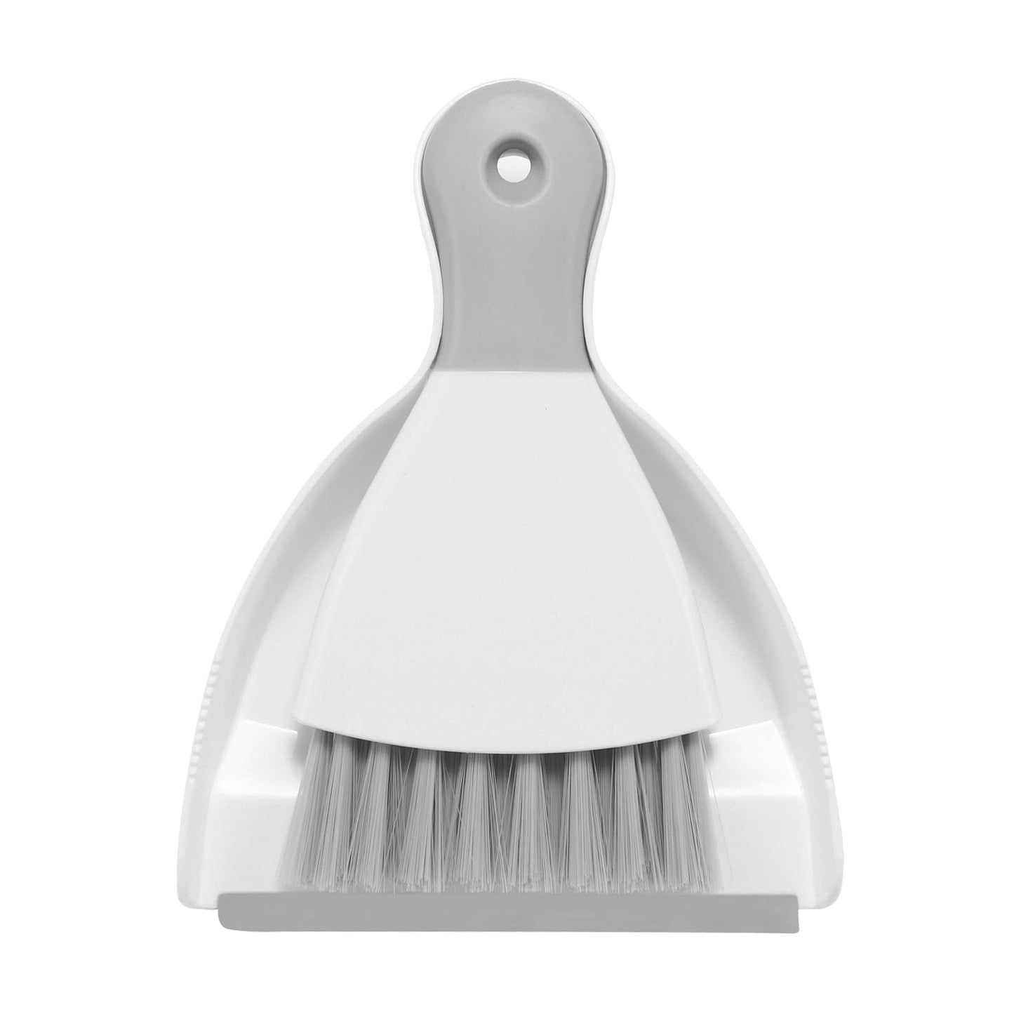 NACENA Mini Dustpan and Brush Set, Small Broom and Dustpan Set Dust Pan and Mini Hand Broom Dustpan and Broom Combo Compact for Home Table Keyboards Sofa Kitchen, White & Gray