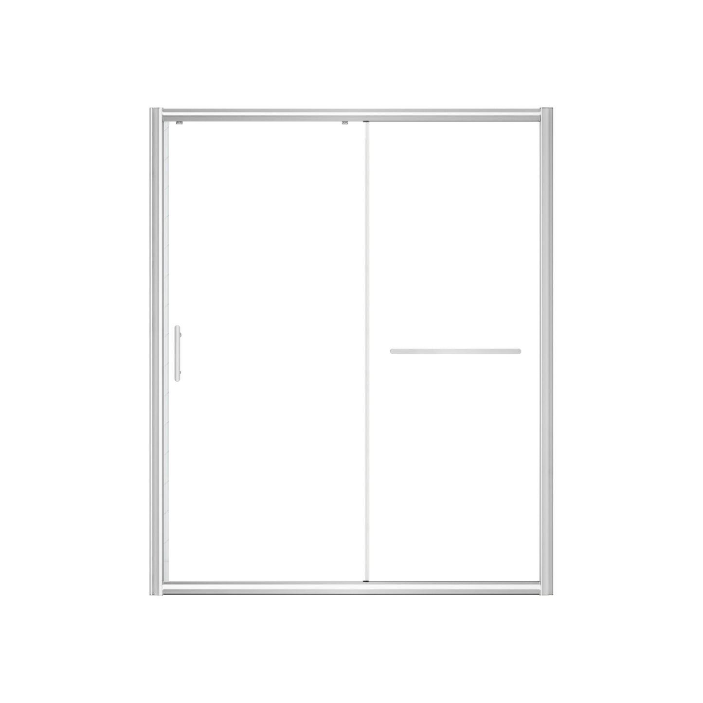 FELYL 72" Sliding Shower Door 67-72" W x 72" H, Chrome Finish, Single Sliding Door, Framed, Clear 1/4" (6mm) SGCC Tempered Glass, Reversible Installation