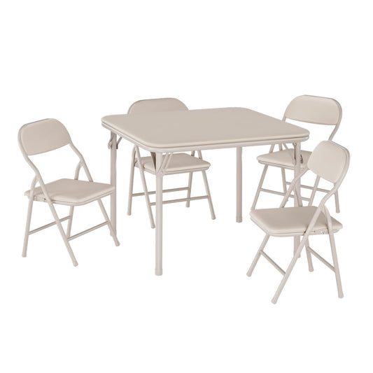 IDEALHOUSE 5 Piece Boys Girls Folding Table and Chairs Set, Activity Table and Chairs Set for Dining Room,Daycare,Classrooms