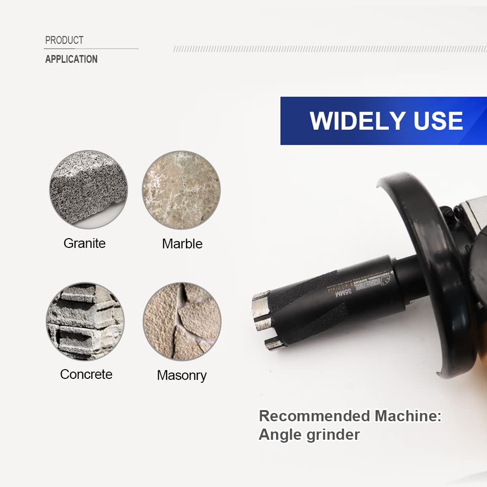 SHDIATOOL Diamond Core Drill Bits for Hard Stone Concrete Marble Granite Brick Dry or Wet Hole Saws