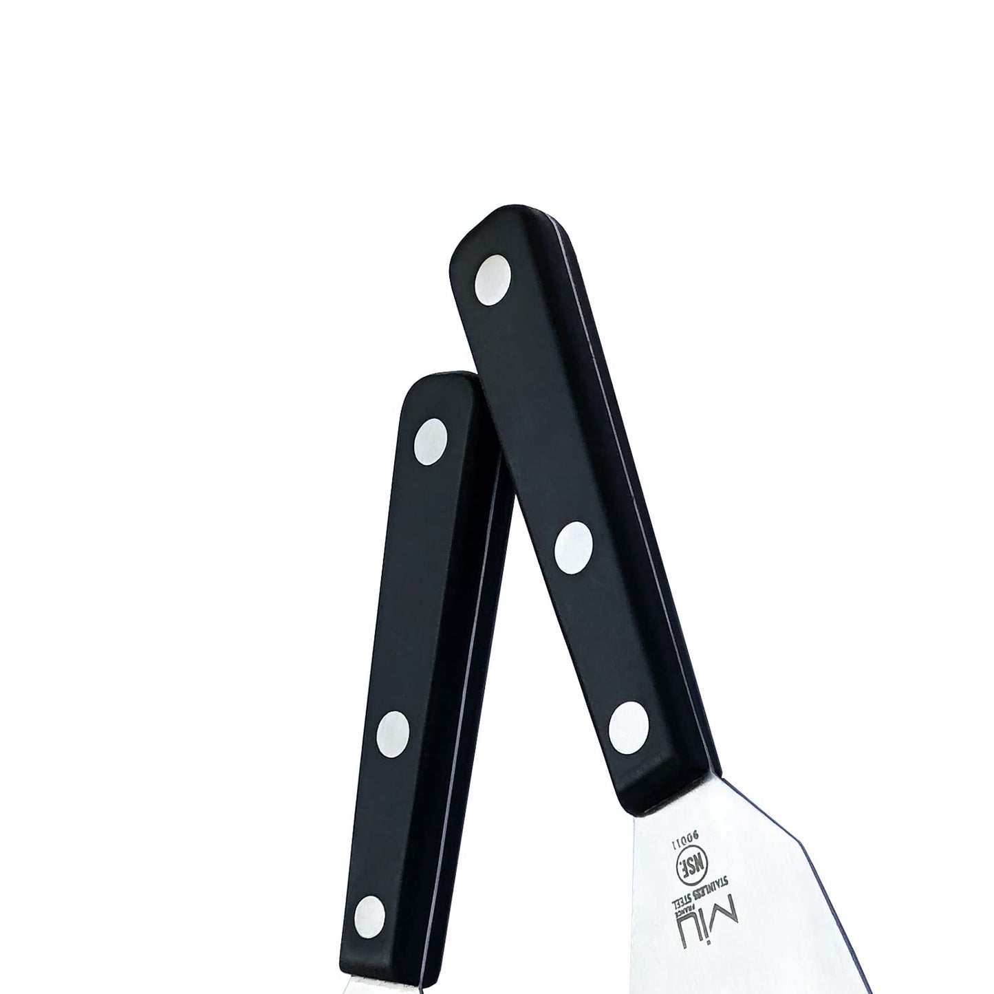 WALLFARM Fish Spatula 2pc Set - Pro-Grade Slotted Kitchen Turner - Stainless Steel - Long, Thin Metal Spatula for Flipping Delicate Foods, Fish, Eggs, Veggies, Grilling, Frying, Griddle - 11" & 13.78"