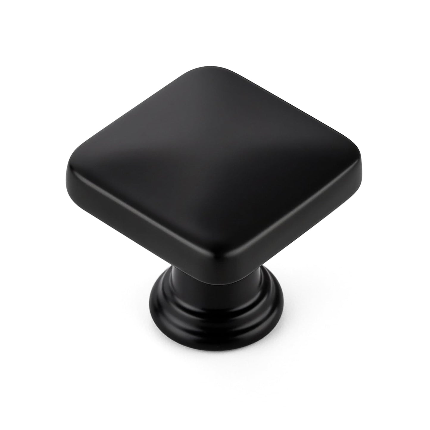 JOY DECOR 10 Pack Matte Black Cabinet Knobs, 1-1/8 Inch Zinc Alloy Single Hole Drawer Pulls for Dressers, Cabinets and Kitchen Hardware