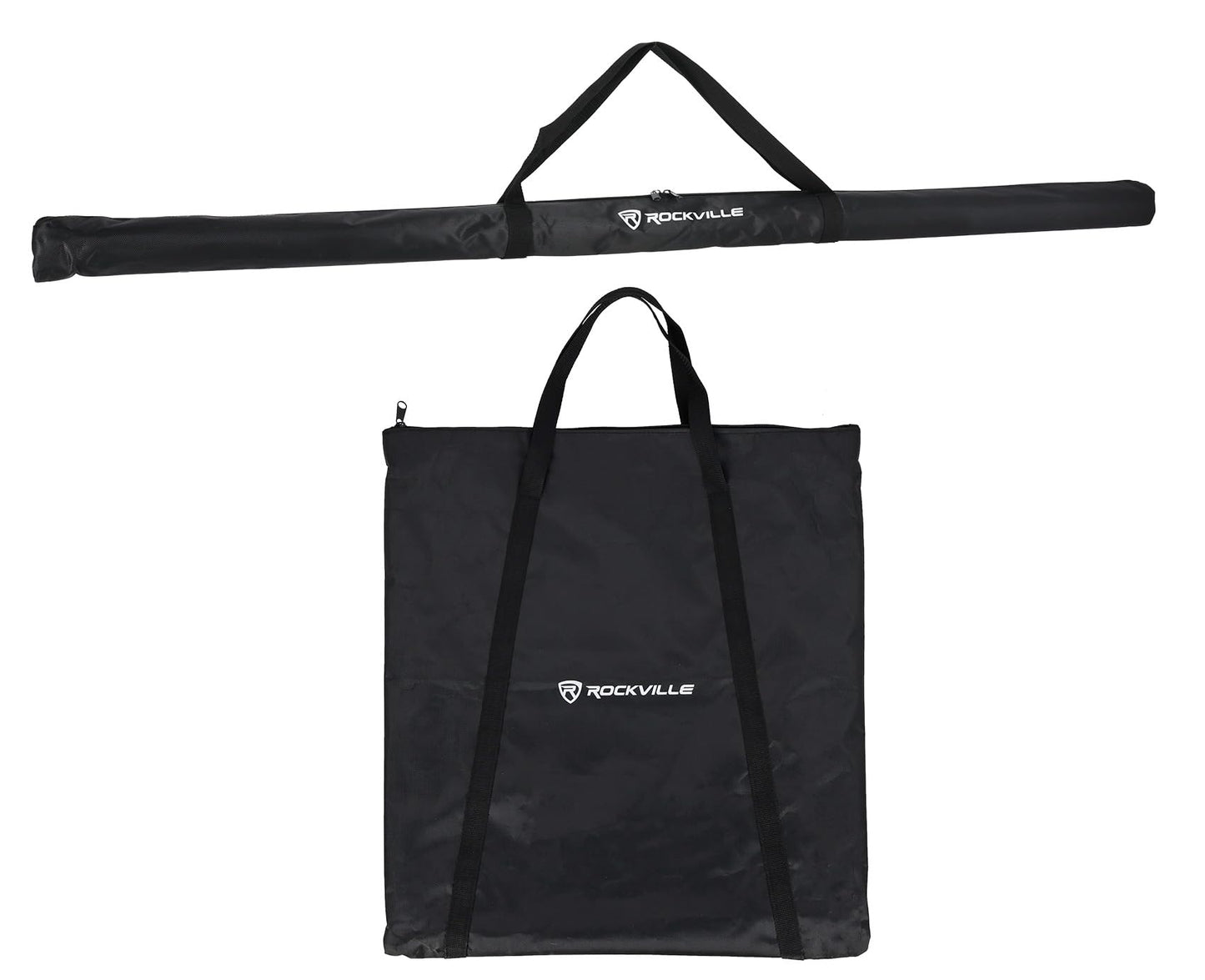 Rockville RLF2 10 Ft Multi-Purpose Speaker/Lighting/Projector Stand, Flat-Base, Air Cushion System, Tiltable Projector Tray, for DJs and Event Professionals