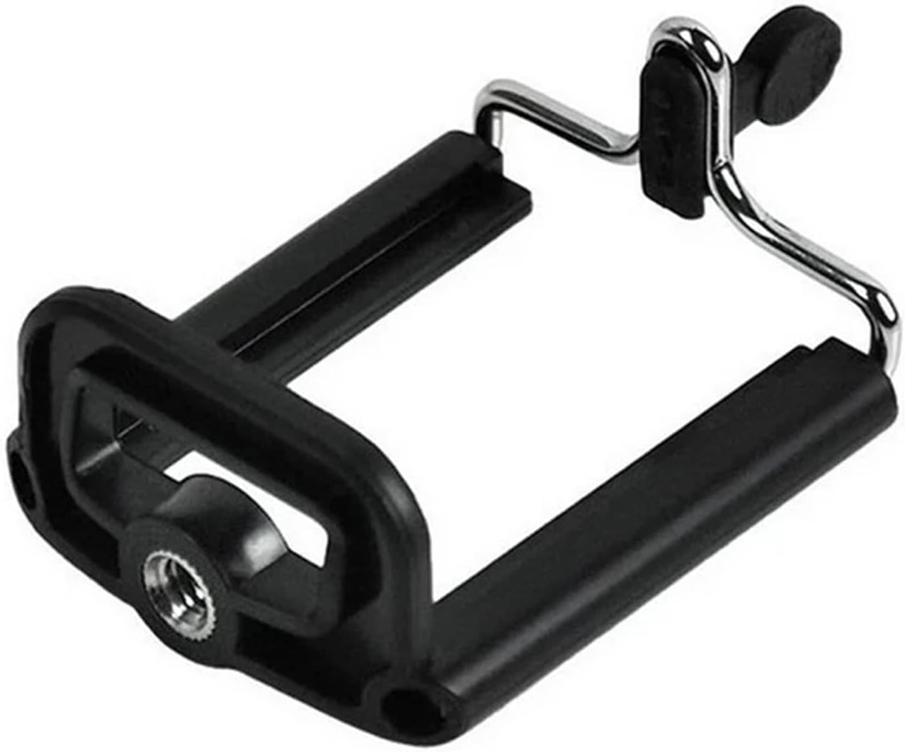 Tmboryuu Black Smartphone Tripod Mount Fits Tripod, Monopod, Selfie Stick Adjustable Clamp Holder Smartphone Clip Phone