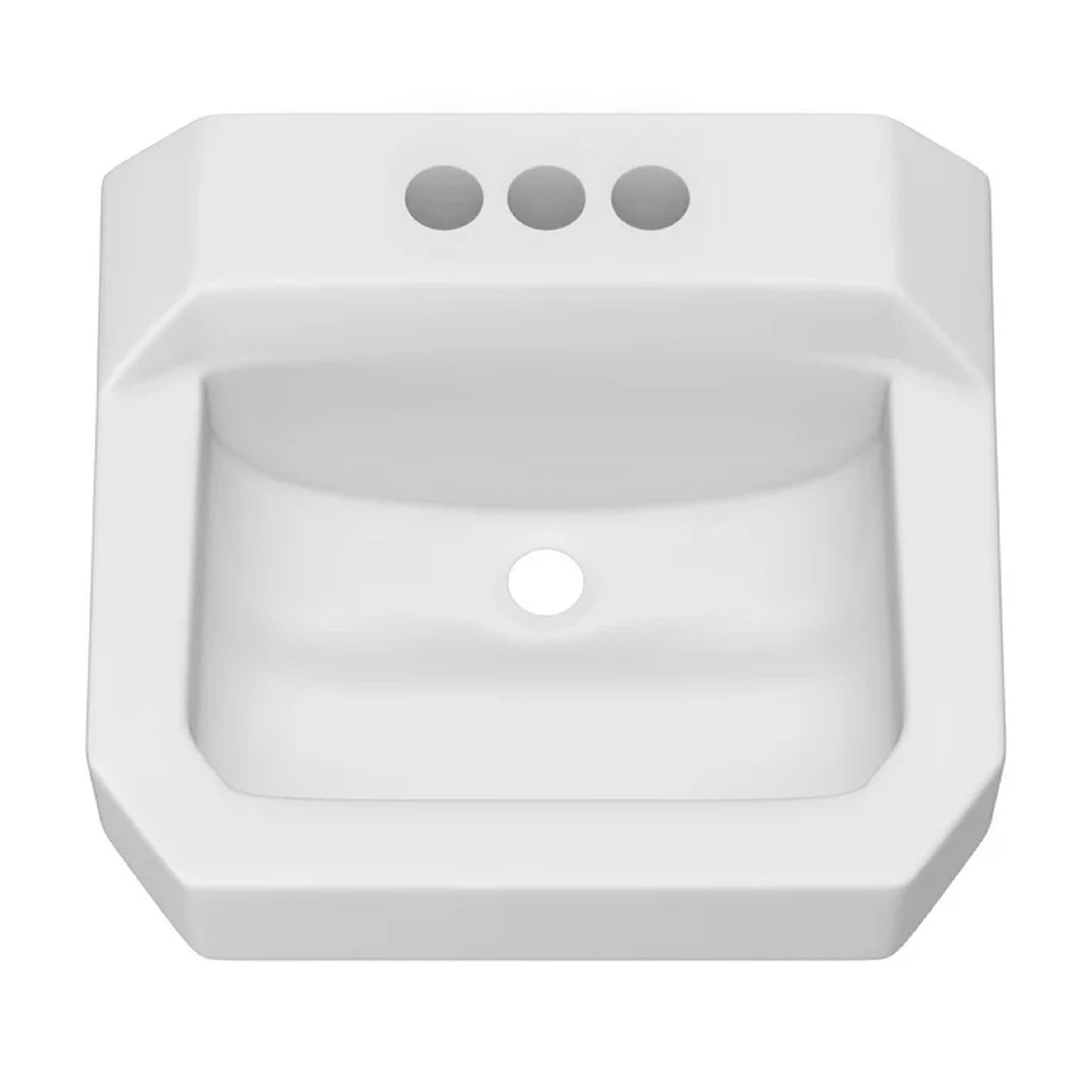 PROFLO PF5414 19-5/8" Rectangular Vitreous China Wall Mounted Bathroom Sink with Overflow and 3 Faucet Holes at 4" Centers - White