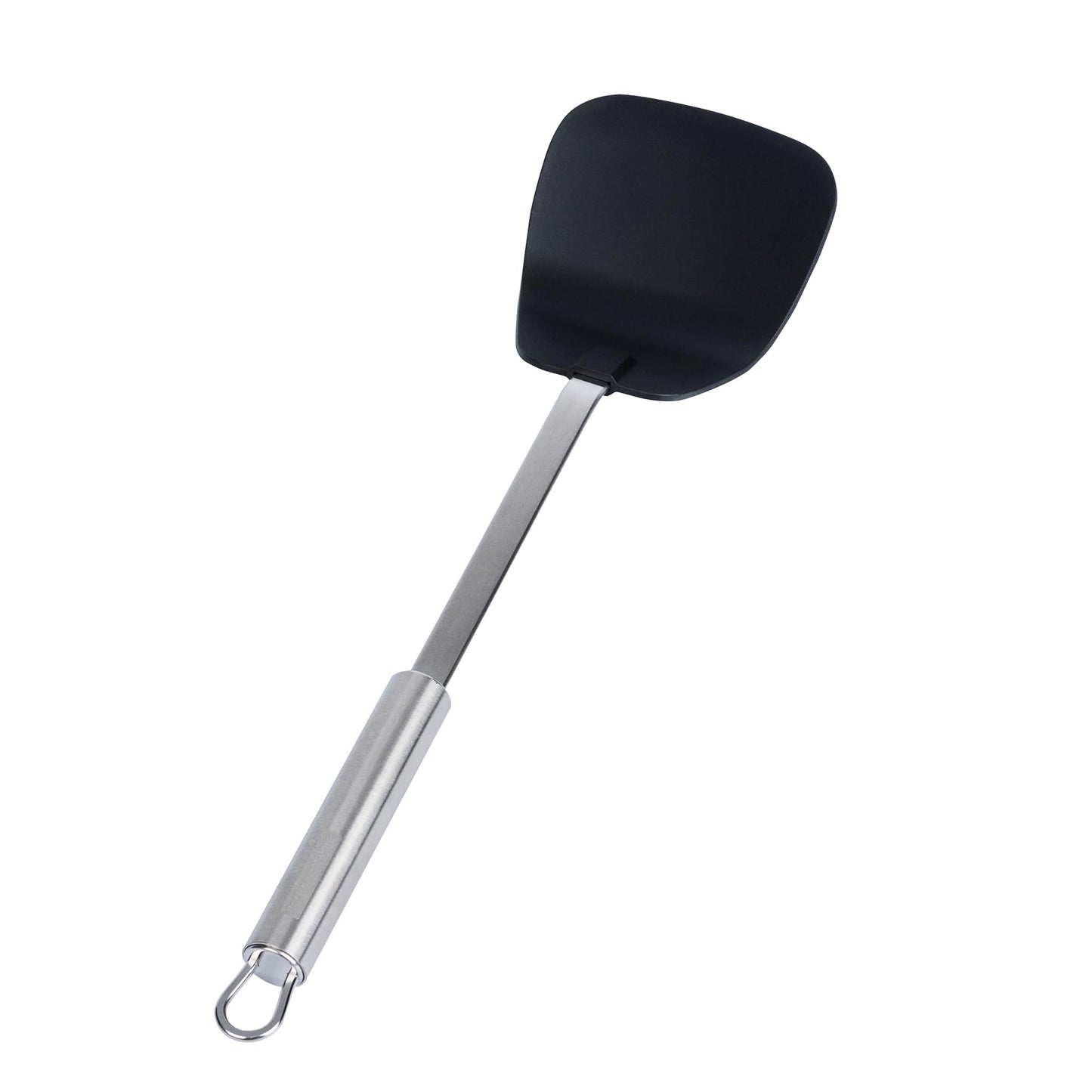 Restaurantware 14 in Nylon Wok Spatula - German Standard Asian Spatula with Stainless Steel Handle, Non-Stick Safe, Dishwasher Safe - Heat-Resistant Metal Turner for Stir Fry, Rice, Noodles