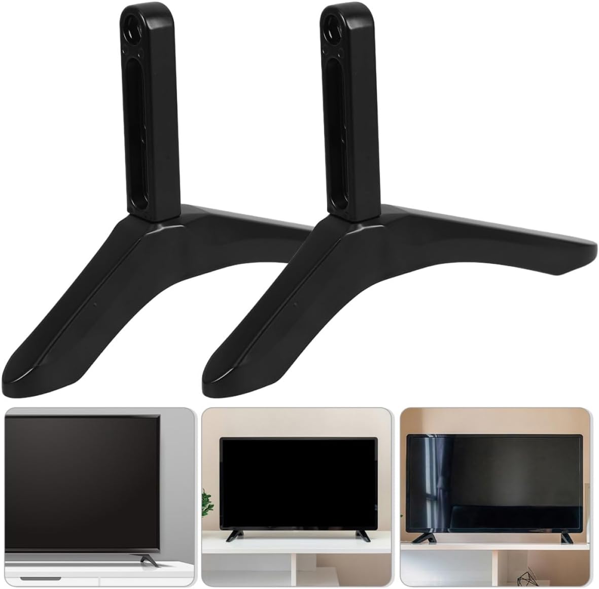 Lurrose Countertop TV Stand Legs Replacement Aluminum Alloy TV Base Stand Support Bracket Bedroom Living Room Desktop