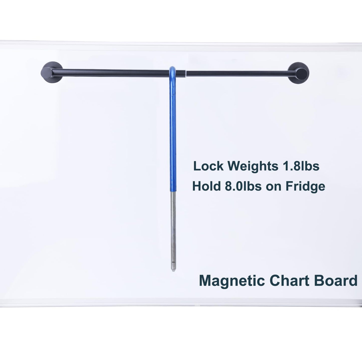 10-18 inches Adjustable Magnetic Towel Bar for Refrigerator, Magnetic Rod for Chart Whiteboard, Magnet Towel Holder Towel Hook Hanger for Kitchen Dishwasher, Laundry Washer, Black, Pack of 1