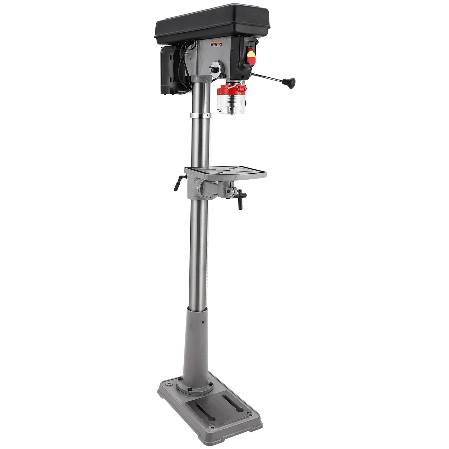 13 in Floor Drill Press, 7.5 Amp 120V, 288-3084 RPM Variable Speed Cast Iron Bench Drill Press, 0-45° Tilting Worktable, Tabletop Drilling Machine for Wood Metal