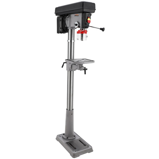 13 in Floor Drill Press, 7.5 Amp 120V, 288-3084 RPM Variable Speed Cast Iron Bench Drill Press, 0-45° Tilting Worktable, Tabletop Drilling Machine for Wood Metal