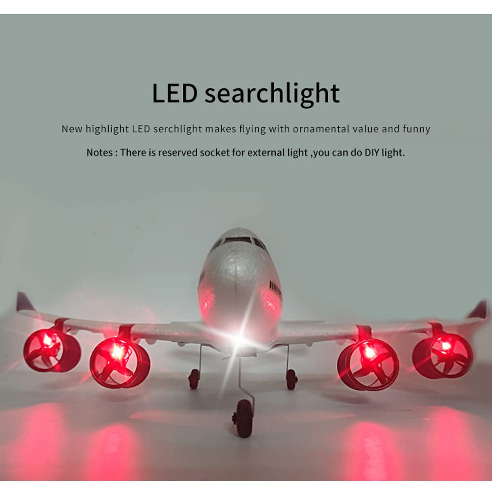 SSBHDM RC Plane Simulation A-747 Passenger Aircraft 2.4GHZ Rc Aircraft Glider, 360° Rollover Automatic Gyroscope Balance Airplane, 3-Channel Fixed-Wing RC Drone Toy with LED Searchlight