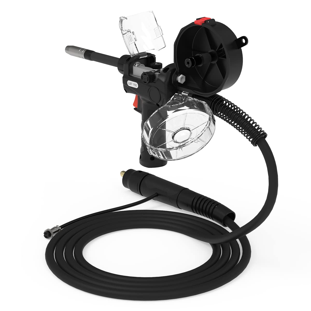 YESWELDER 150A Spool Gun LBT150, 10ft Cable Fits YESWELDER MIG-250 PRO/MIG-205DS PRO/MIG-185DS PRO/YWM-211P/YWM-200 MIG Welder，European Connector Welder with 2-Pin Control Switch