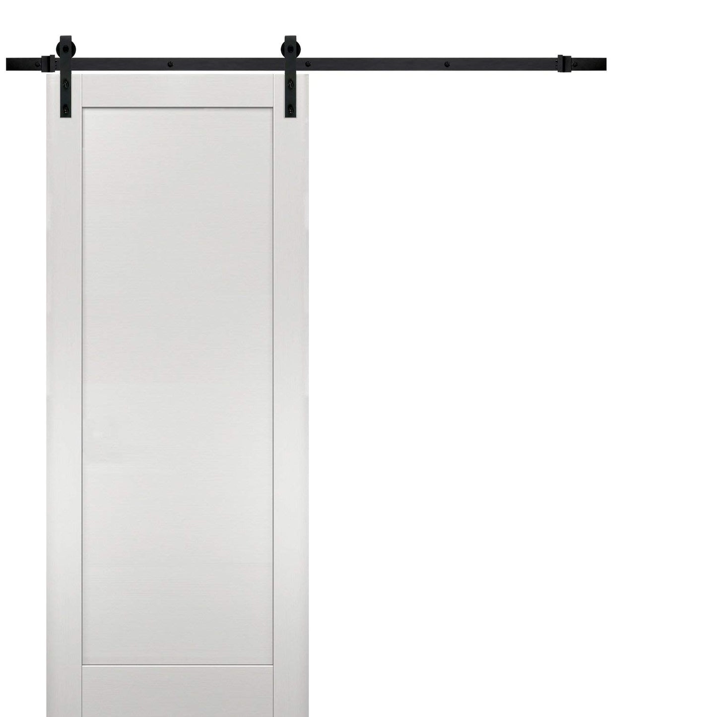 SARTODOORS Sliding Barn Door 32 x 96 with Hardware | Quadro 4111 White Ash | Top Mount 6.6FT Rail Hangers Sturdy Set | Modern Solid Panel Interior Doors