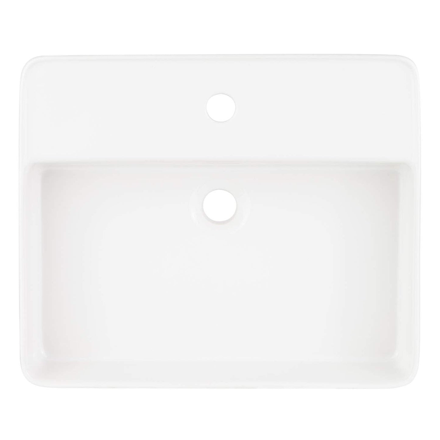 Signature Hardware 447957 Hibiscus 20" Fireclay Vessel Bathroom Sink with Single Faucet Hole