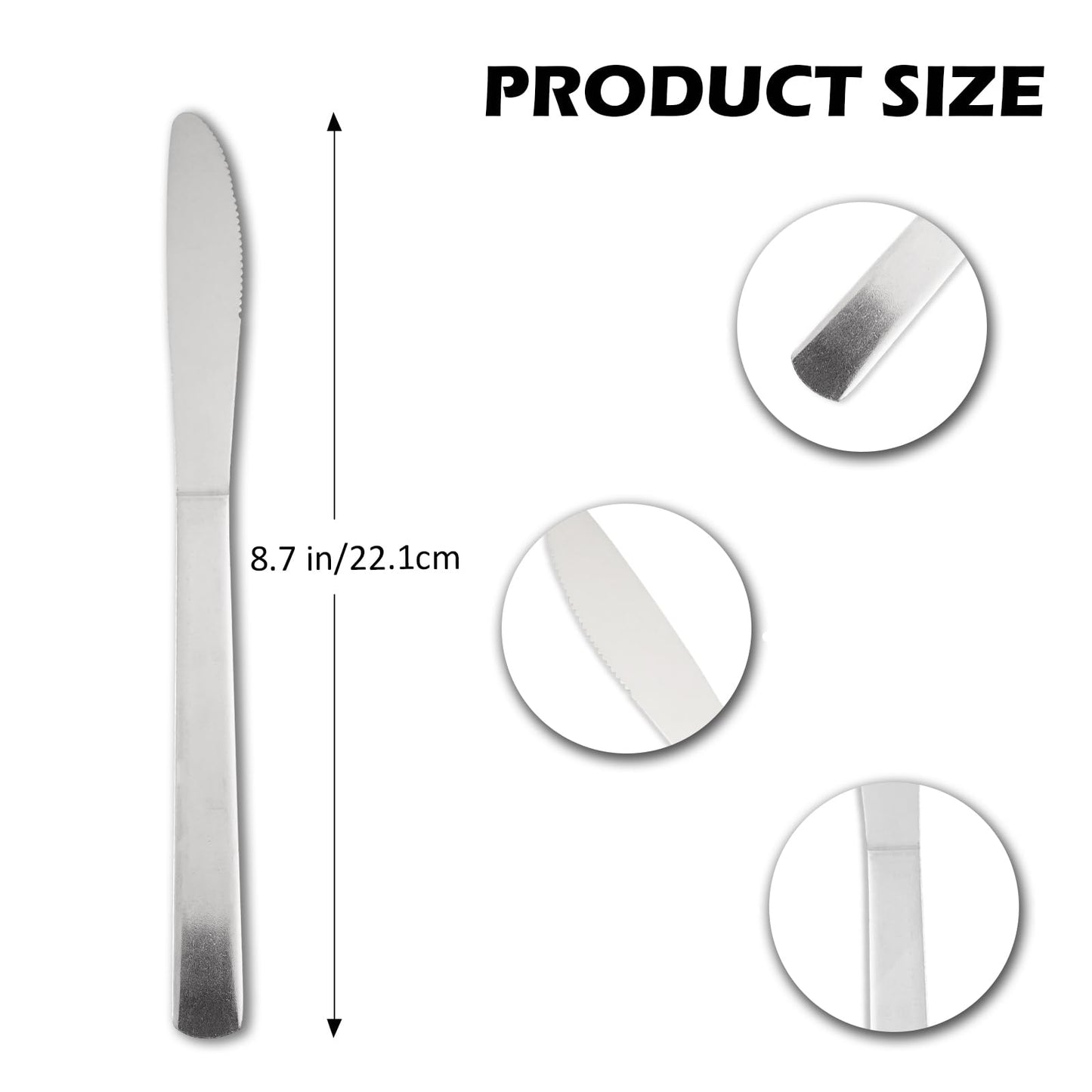 Hansmart 36 PCS Dinner Knifes Set - Windsor Stainless Steel Table Knives 8.7 Inch with Dishwasher Safe Butter Knives,Metal Butter Knofe,Dinner Knife Silverware for Home,Kitchen or Restaurant