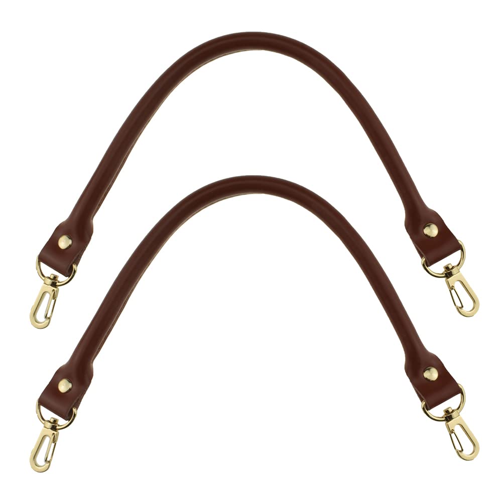 Hahiyo Purse Handle Replacement Cowhide Leather Handle Strap Shoulder Handbag Tote Belt Lobster Swivel Clasp Buckle Sturdy Easy Clip on Attach Stay on Not Slip off Not Leave Mark on Body 15.7inch 2PCS