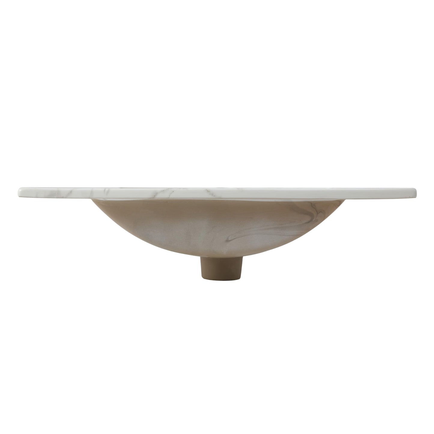 JONATHAN Y SNK1001C Ancillary 3-Hole 24 in. W x 18.25 in. D Classic Contemporary Rectangular Ceramic Single Sink Basin Vanity Top, White Marble Effect
